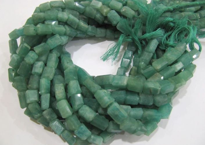 Natural Green Amazonite Nugget Shape Laser Cut Tumbled 8mm To 12mm Beads