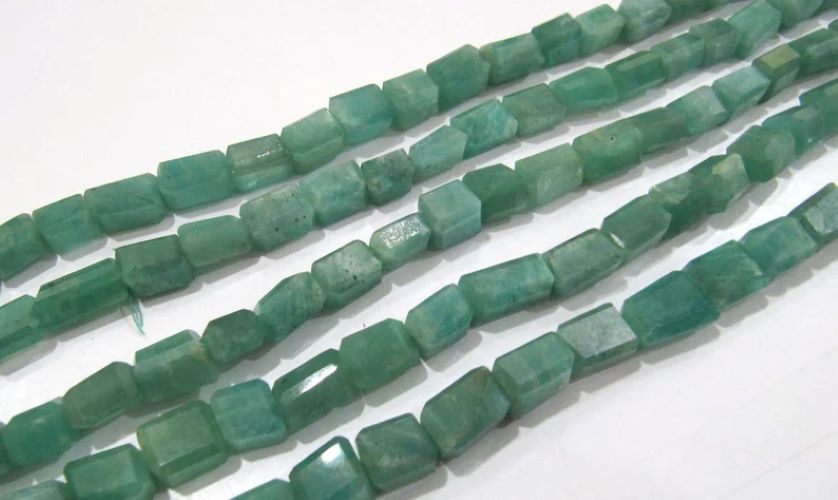 Natural Green Amazonite Nugget Shape Laser Cut Tumbled 8mm To 12mm Beads