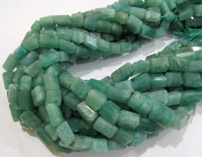 Natural Green Amazonite Nugget Shape Laser Cut Tumbled 8mm To 12mm Beads