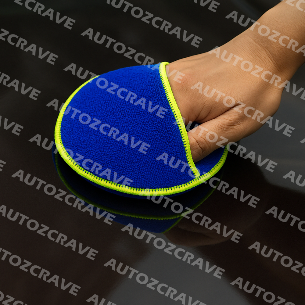 AUTOZCRAVE StrongDry Microfiber Wax Applicator Pad (5 Inch) - Car Polish & Coating Applicator