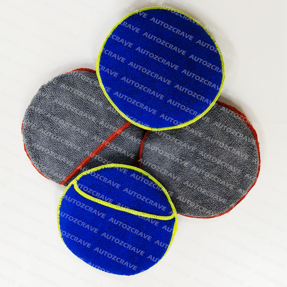 AUTOZCRAVE StrongDry Microfiber Wax Applicator Pad (5 Inch) - Car Polish & Coating Applicator