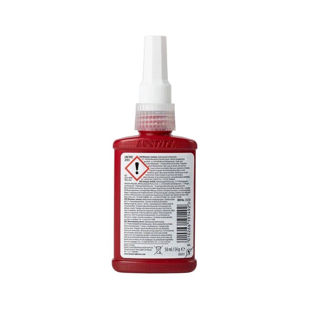 Loctite 270 Threadlocker Permanent Strength - Color: Red