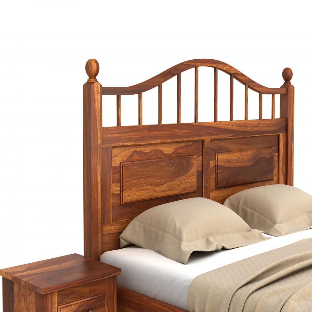 Adams Queen Size Bed Without Storage - Color: Brown
