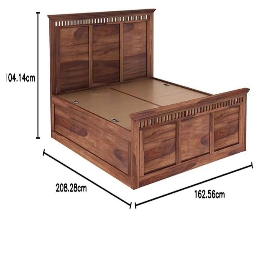 Wooden Hood Solid Sheesham Wood King Size Bed