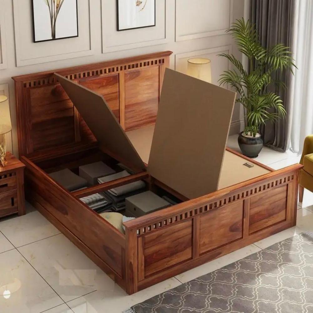 Wooden Hood Solid Sheesham Wood King Size Bed