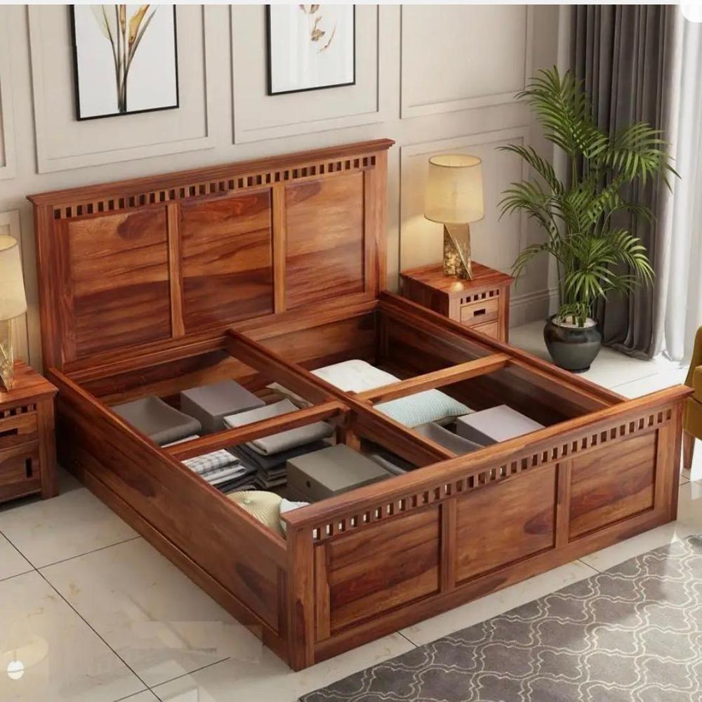 Wooden Hood Solid Sheesham Wood King Size Bed