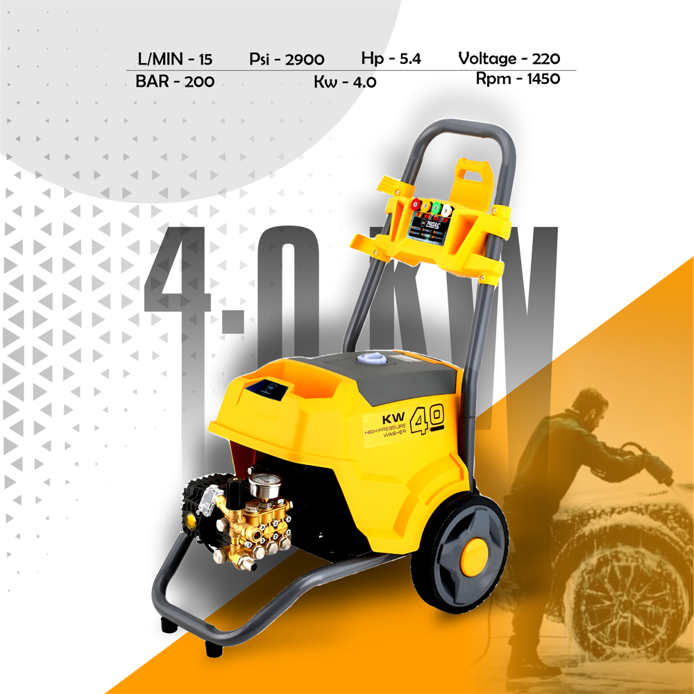 AUTOZCRAVE High Pressure Washer 4.0 KW - 2900 PSI Heavy Duty Electric Power Washer (Commercial Grade)