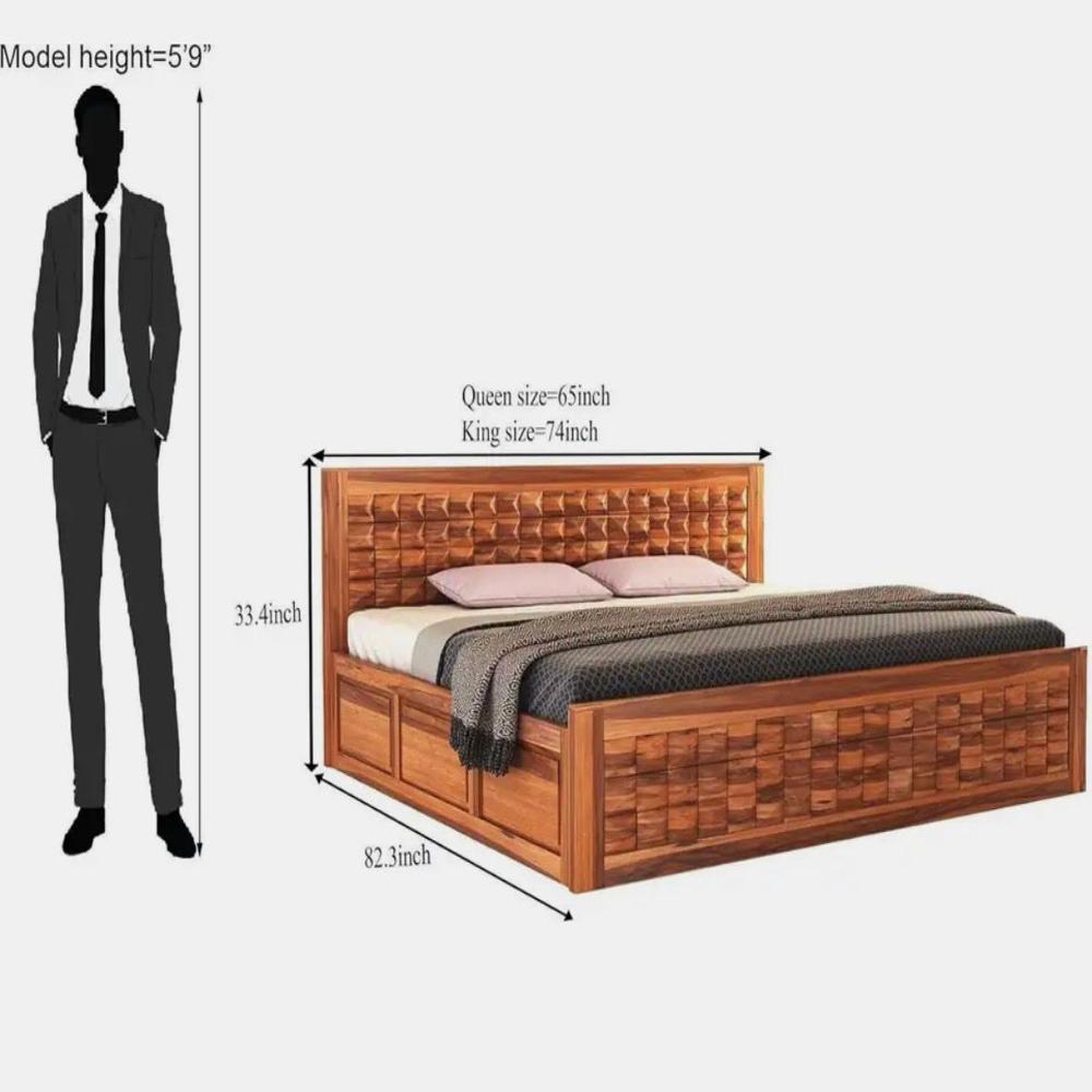 Sheesham Wood Bed - Assembly: No Assembly Required