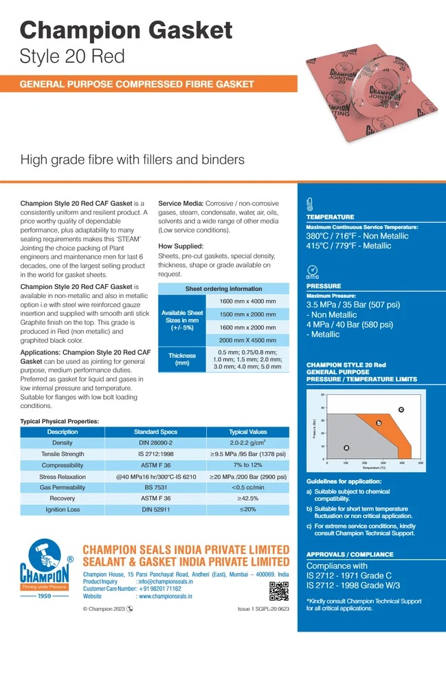 Champion AF154 Super Fiber Jointing Sheet