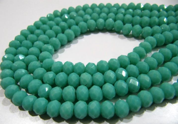 Amazonite Hydro quartz Rondelle Micro Faceted 6mm Beads Strand 17 inches long