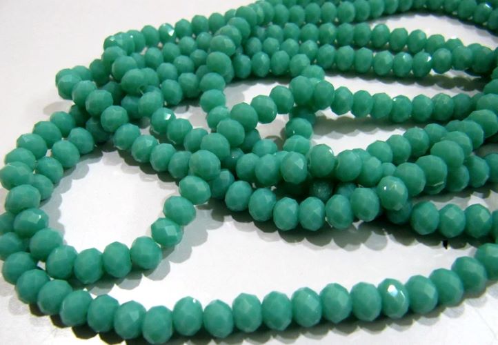 Amazonite Hydro quartz Rondelle Micro Faceted 6mm Beads Strand 17 inches long