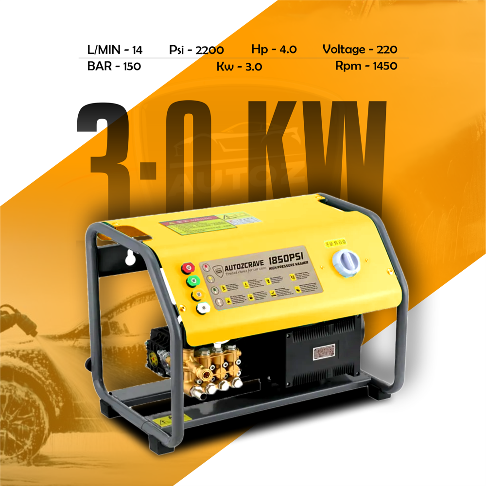 AUTOZCRAVE High Pressure Washer 3.0 KW - 2200+ PSI Heavy Duty Electric Power Washer