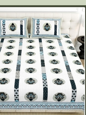 Pure Cotton King Size Bedsheet Set - Color: Multi Colour