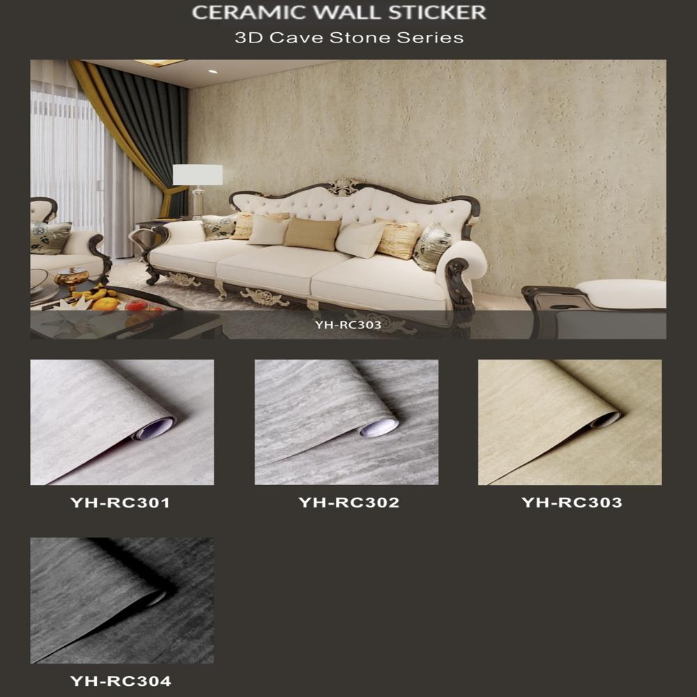 Ceramic wall sticker, self adhesive, 3D layout, Interior material