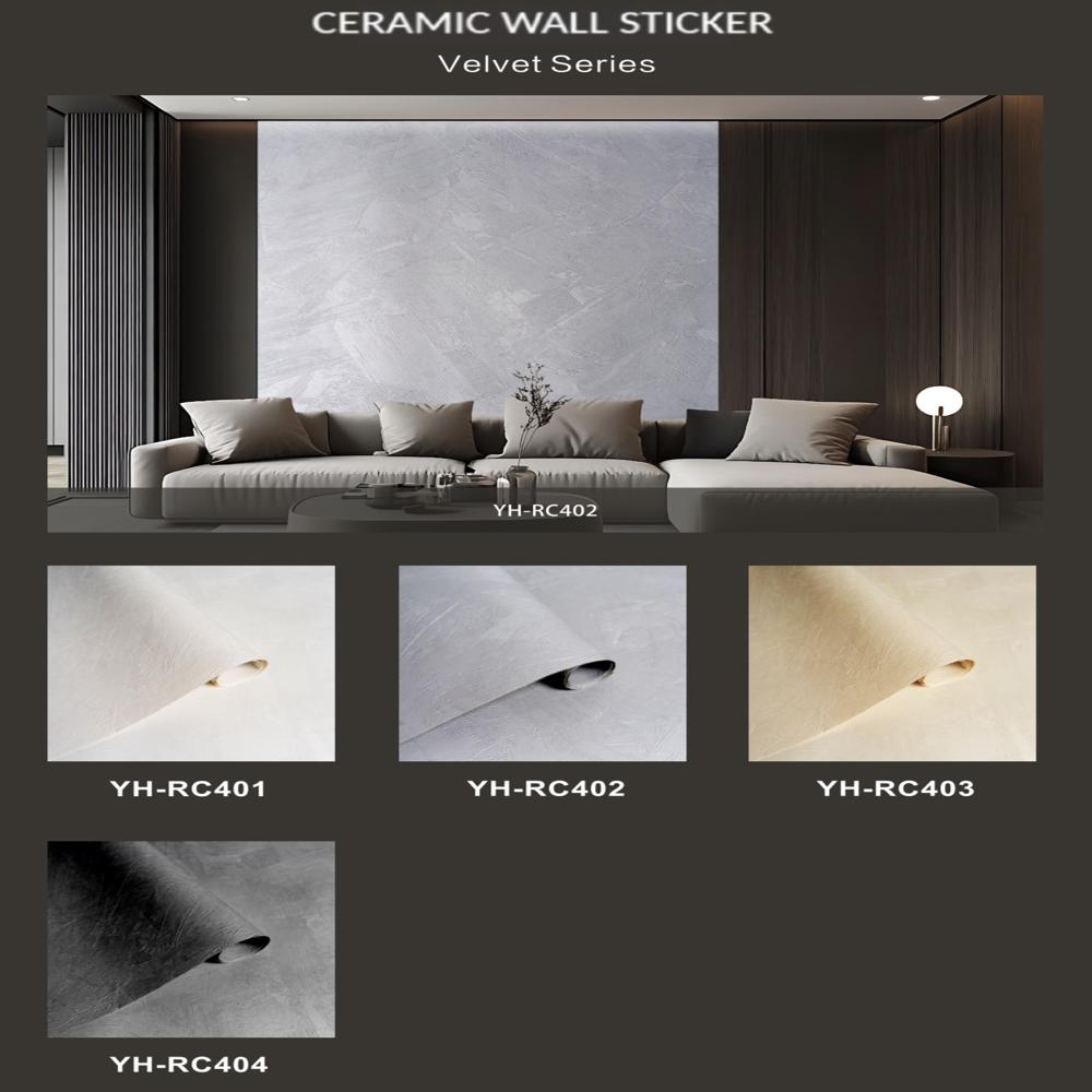 Ceramic wall sticker, self adhesive, 3D layout, Interior material