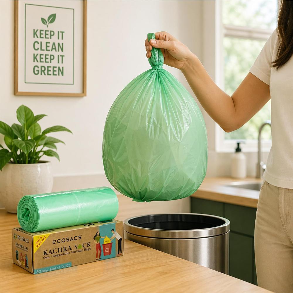 Plain Biodegradable Garbage Bag - Color: Green / Black / White Multicolor