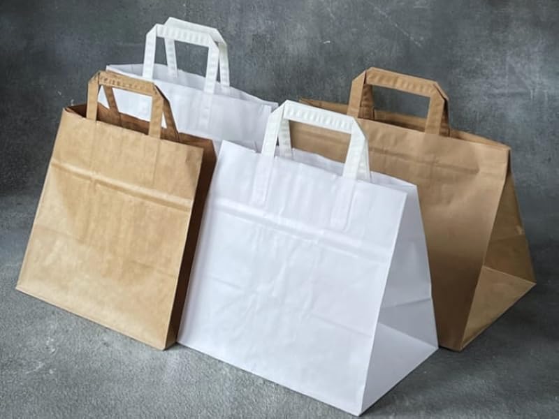 Flat handle Food Paper Bag  