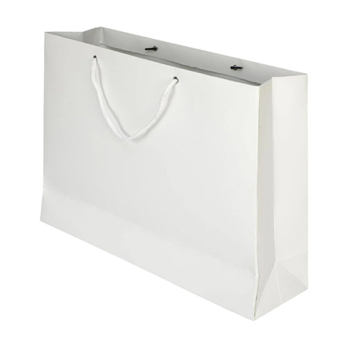 White Paper Shopping Bag - Max Load: Up To 5 Kg