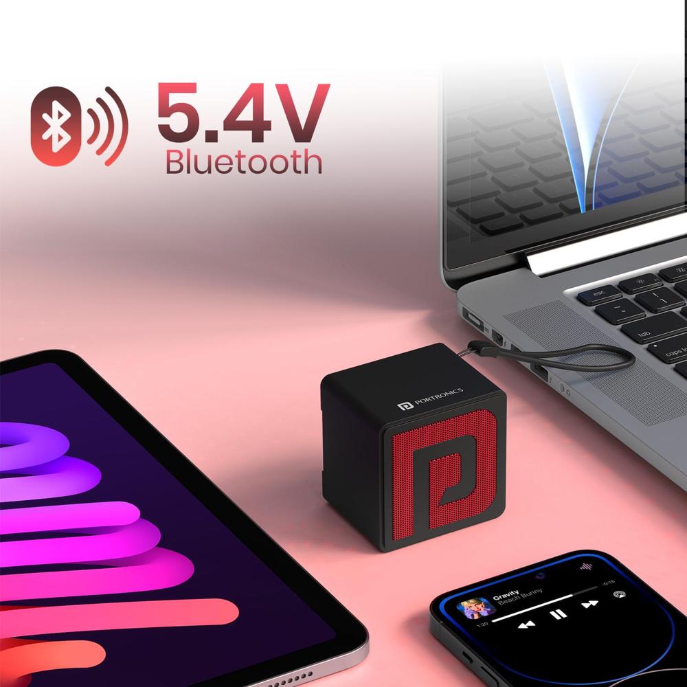 Portronics Nugget 3W Mini Pocket Bluetooth Speaker with Upto 4 Hours Playtime, HD Sound,