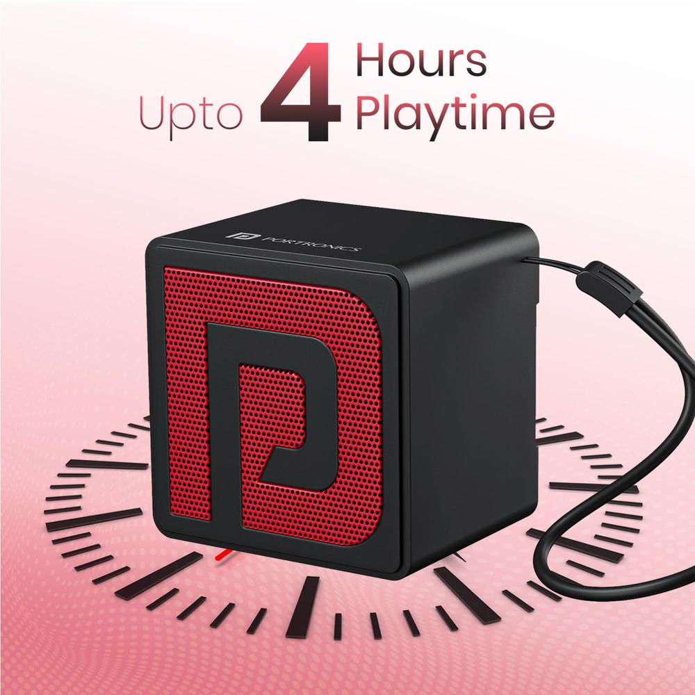 Portronics Nugget 3W Mini Pocket Bluetooth Speaker with Upto 4 Hours Playtime, HD Sound,