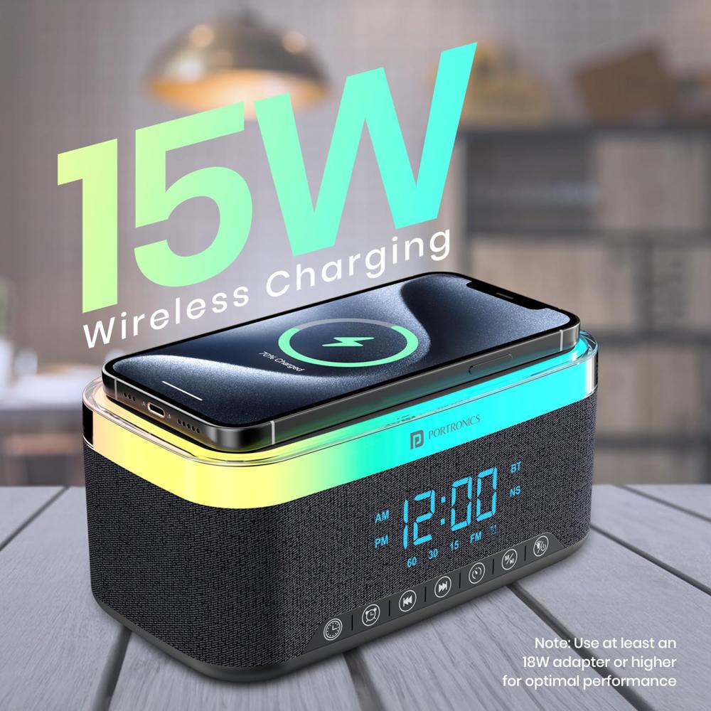 Portronics Trifusion 16W HD Sound Bluetooth Speaker with 15W Wireless Charging