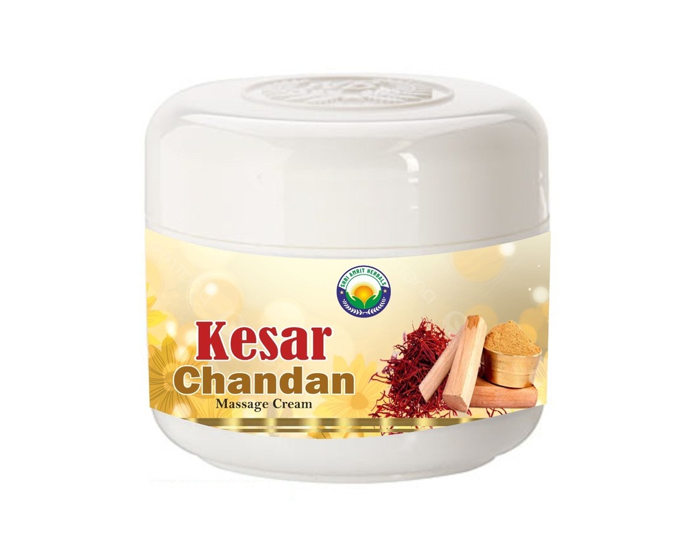 Keasr Chandan Massage Cream - Herbal Cream, 100 gm, Yellowish Tone | Brightening, Moisturizing, Reduces Dark Spots, Fast Absorbing, Paraben & Sulphate Free