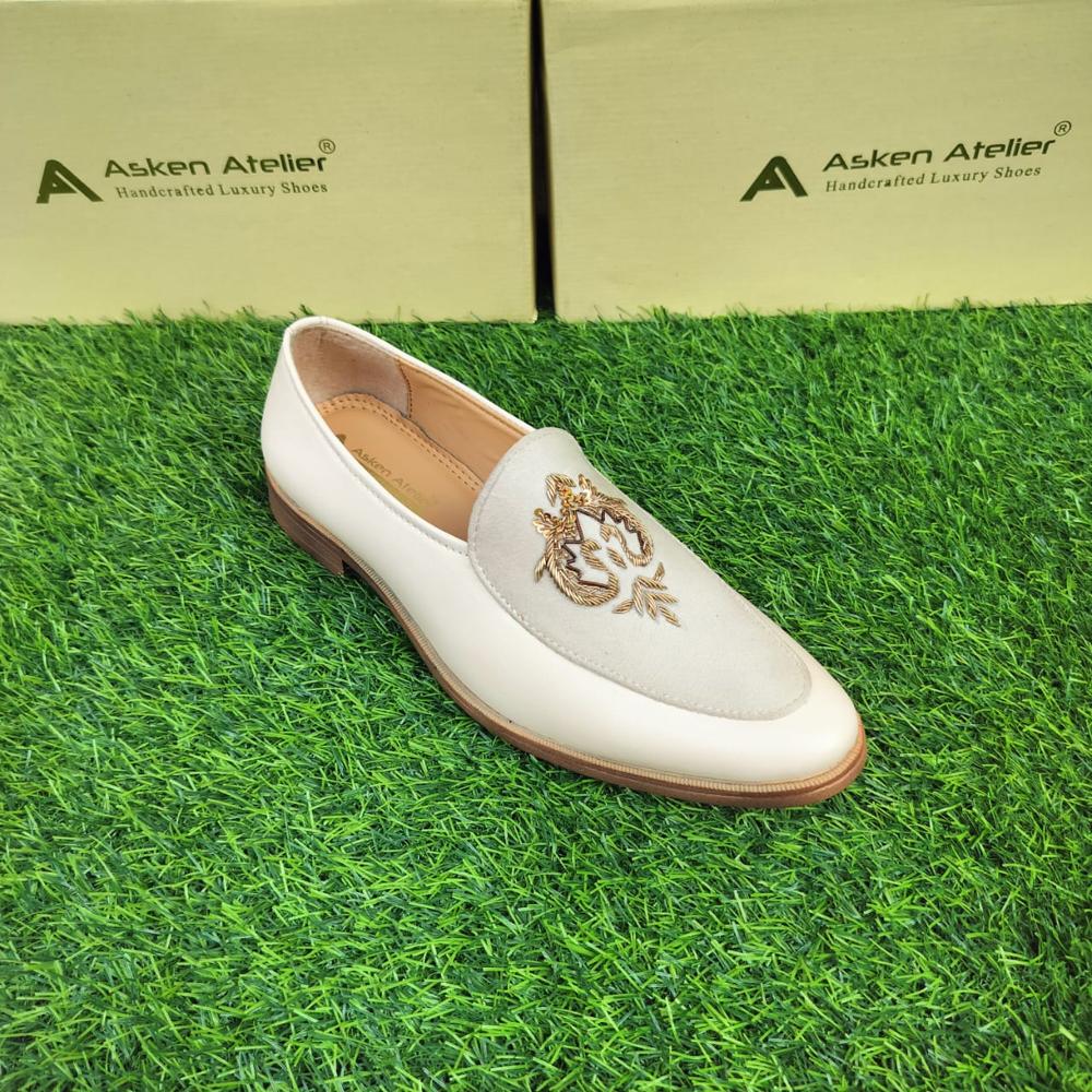 Embroidered Velvet Shoes For Man