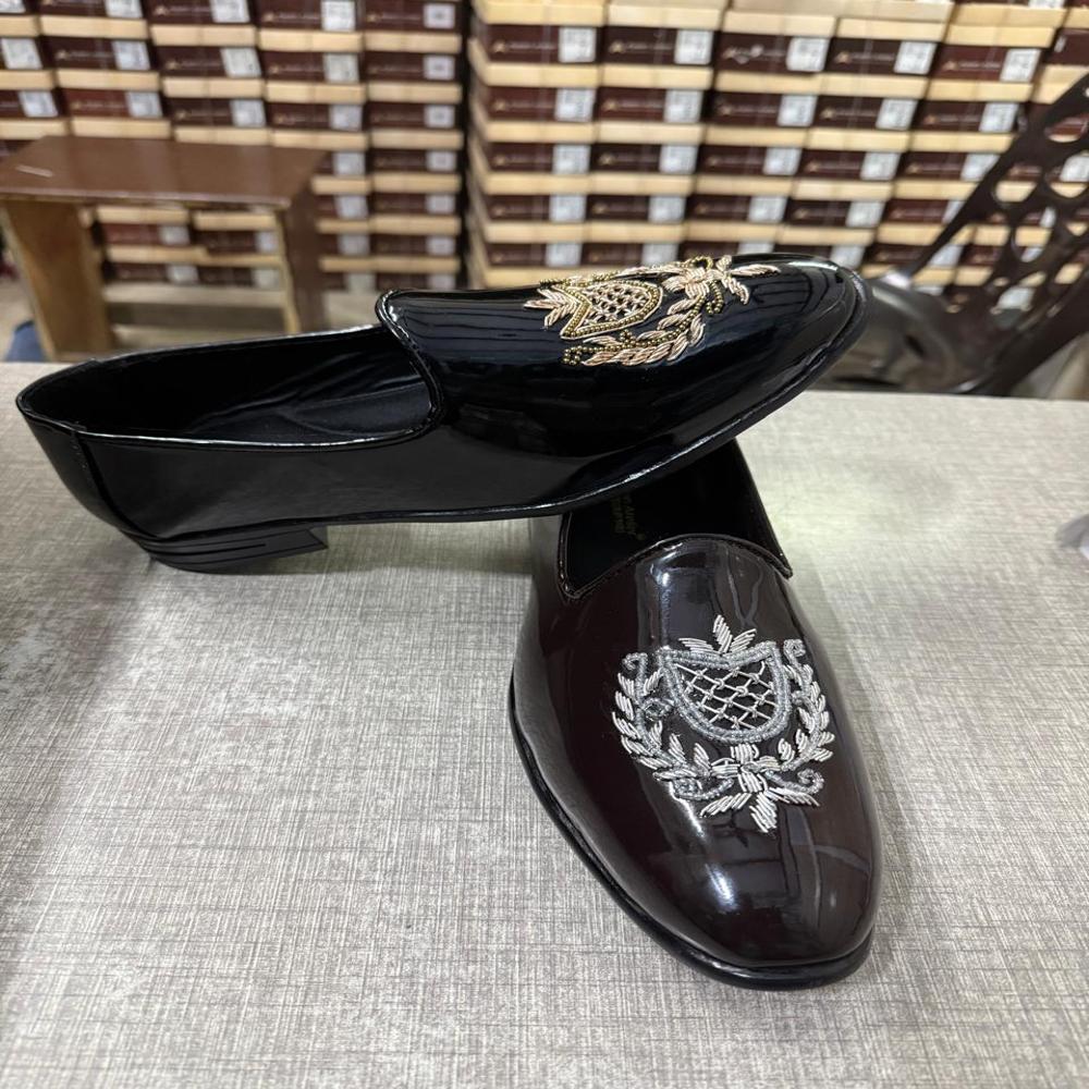 Embroidered Velvet Shoes For Man
