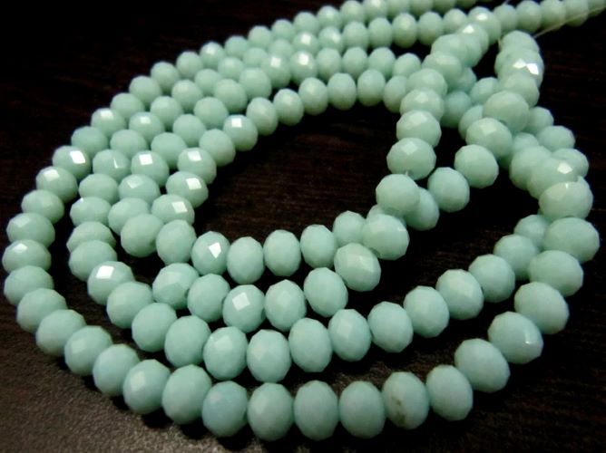 Light Amazonite Hydro quartz Rondelle Micro Faceted 6mm Beads Strand 17 inches long