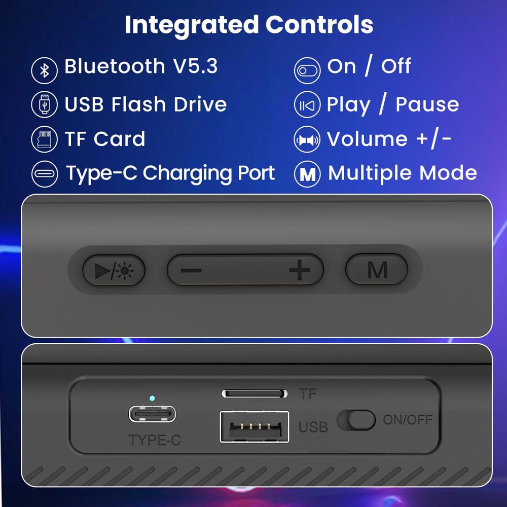 Portronics Plugs 3 15W Portable Bluetooth Speaker with Inbuilt Mic, Dynamic RGB Lights,