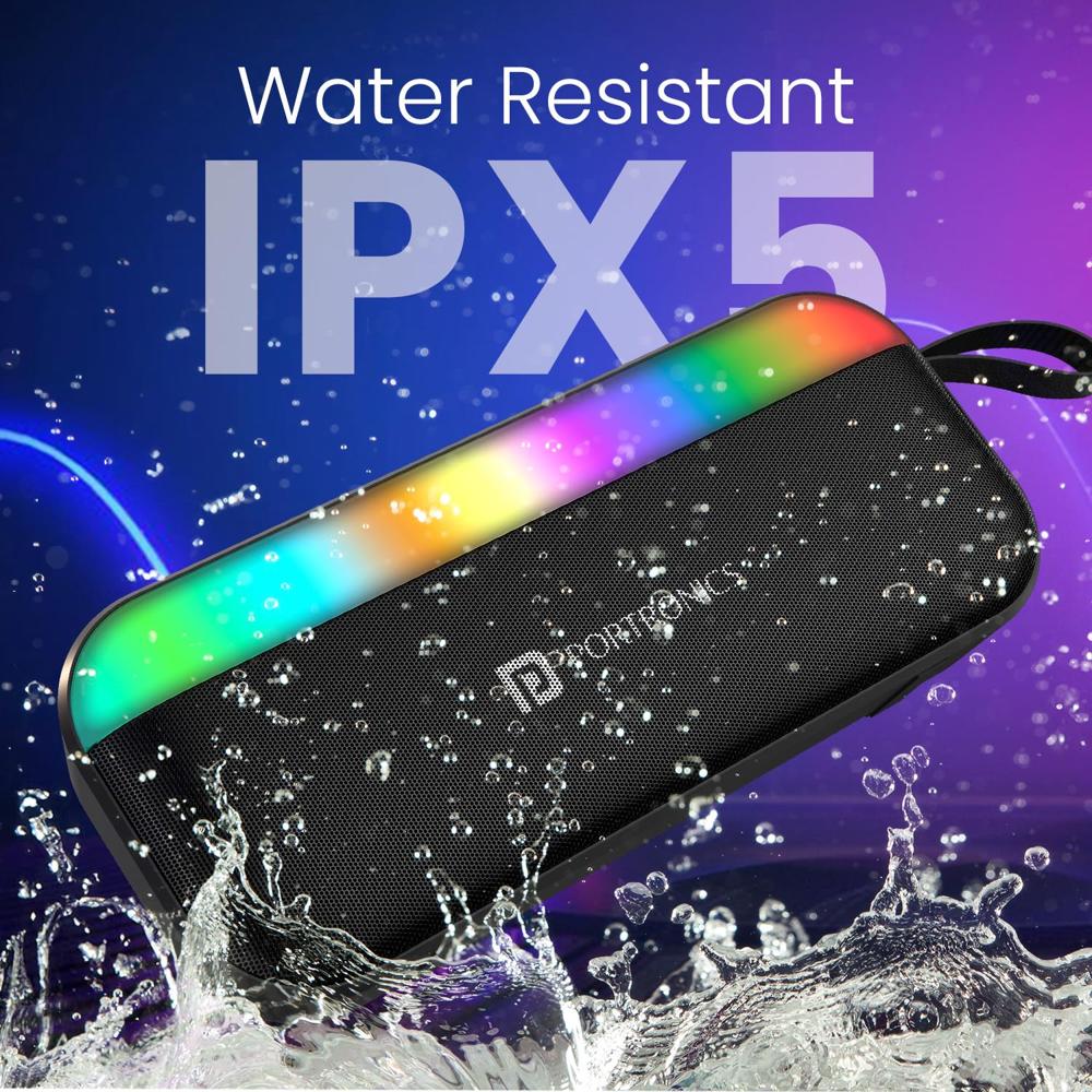Portronics Plugs 3 15W Portable Bluetooth Speaker with Inbuilt Mic, Dynamic RGB Lights,