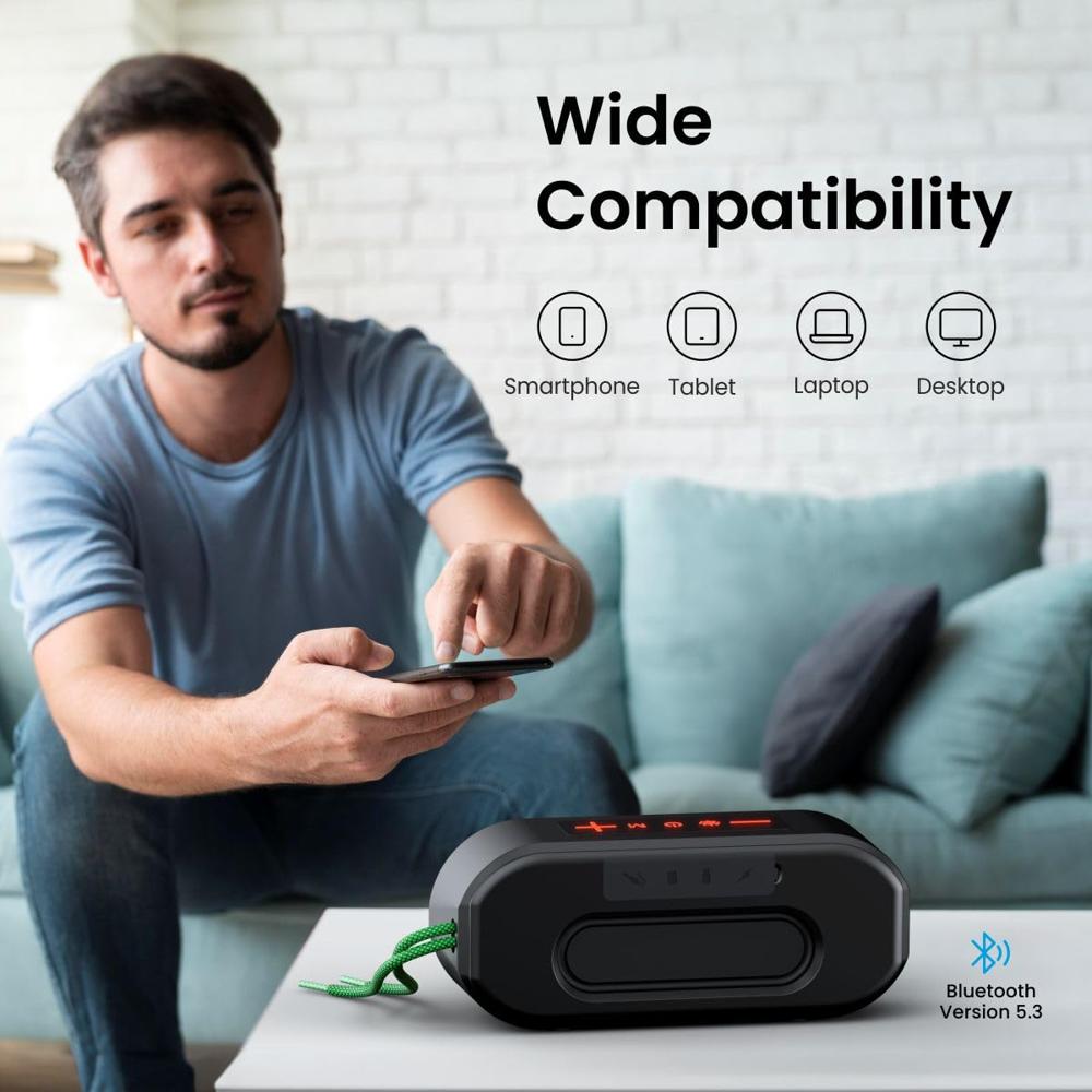 Portronics Pixel 3 20W Portable Wireless Bluetooth Speaker with Upto 7Hour Playtime, TWS