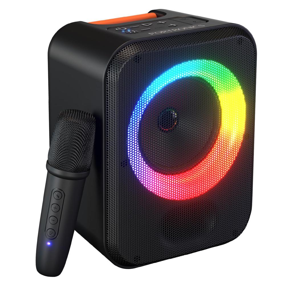 Portronics 30W Apollo 30 Wireless Bluetooth Portable Speaker with Wireless  Dual  Karaoke  Mic, Echo Control, 5 Hour Playtime