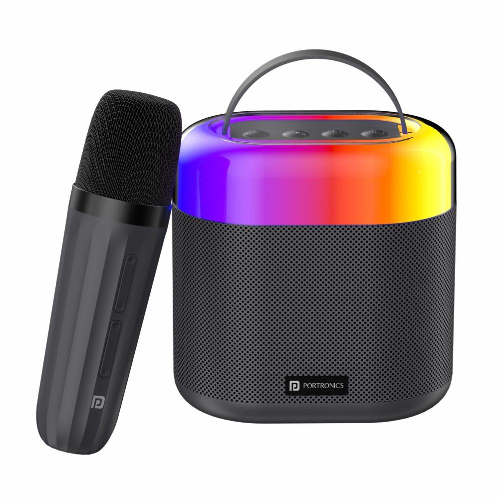 Portronics Dash 3 16W Bluetooth Speaker with Wireless Karaoke Mic, 5 Hours Playtime