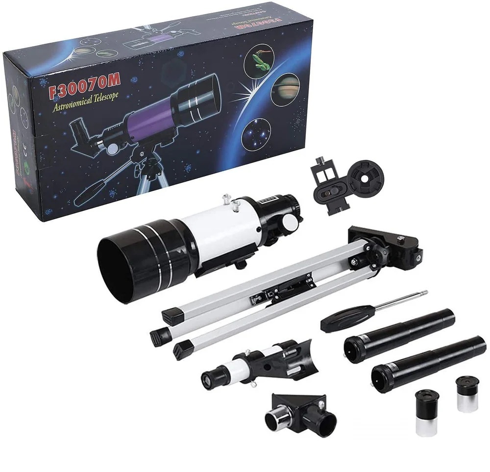 True Sense F30070M Telescope For Students High Power Telescope With Adjustable Tripod, F30070
