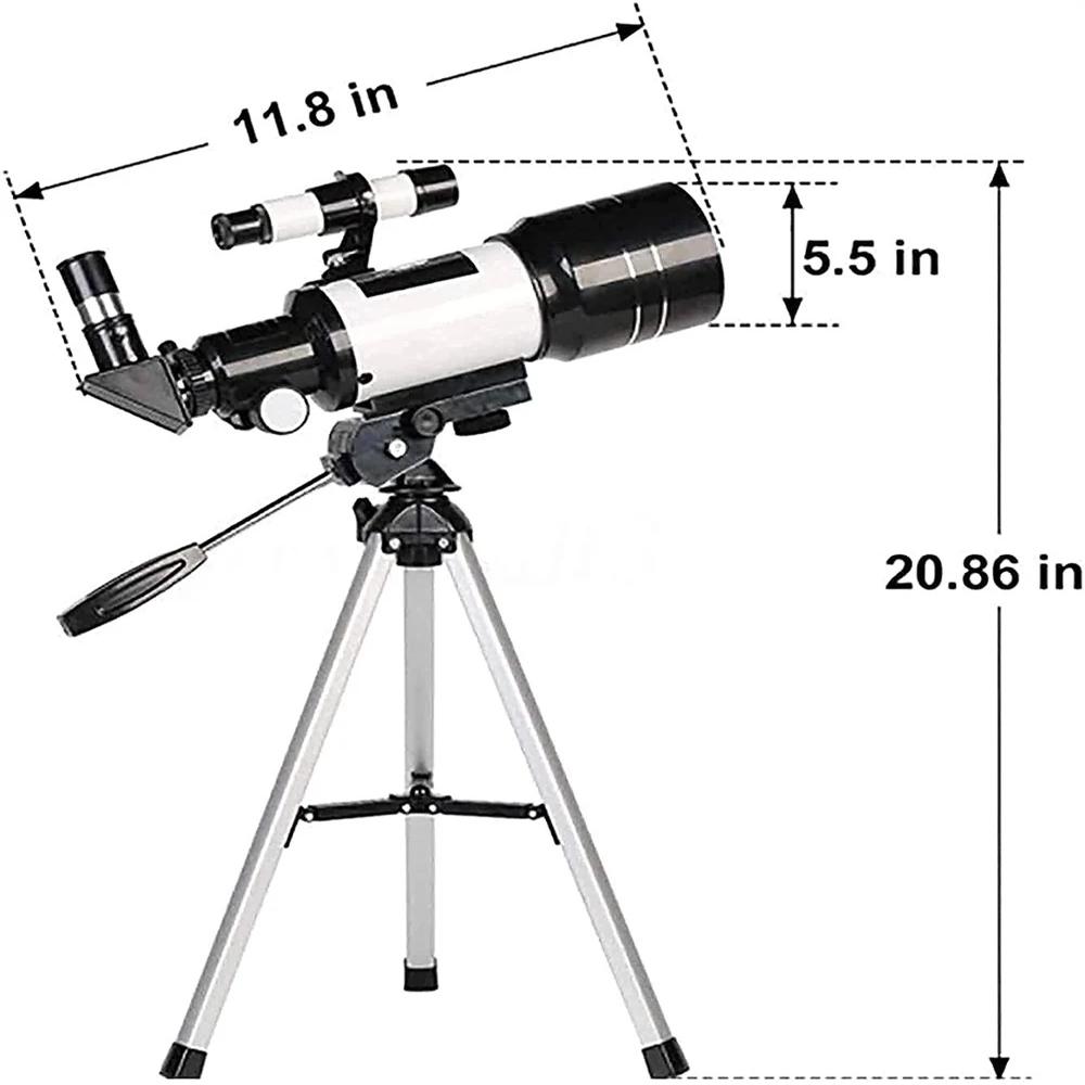 True Sense F30070M Telescope For Students High Power Telescope With Adjustable Tripod, F30070
