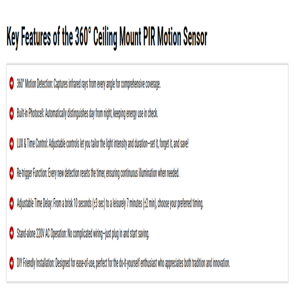 Ceiling Mount Pir Sensor 360 