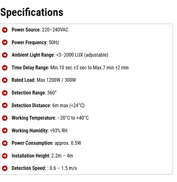 Ceiling Mount Pir Sensor 360 