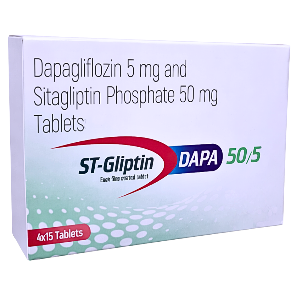 Dapagliflozin 5mg And Sitagliptin Phosphate 50 Mg Tablets - Brand Name: St- Gliptin Dapa 50/5