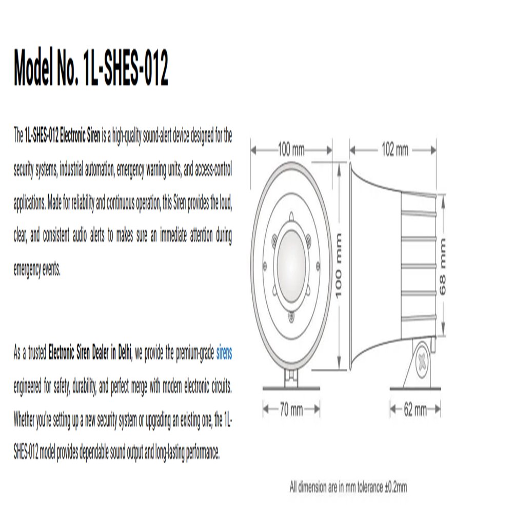 Electronic Sirens or Electric Hooter 12VDC