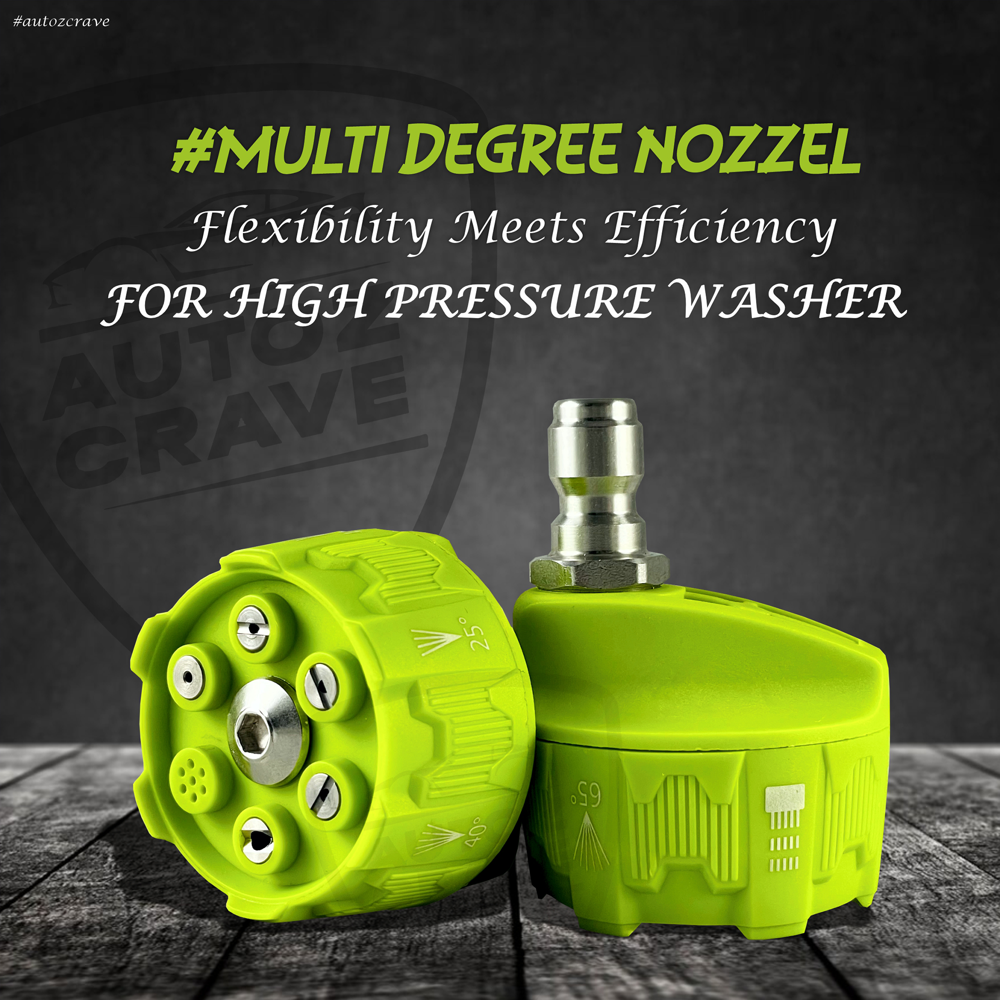 Autozcrave 6-in-1 Multi Degree Nozzle - 1/4" Quick Connect Pressure Washer Nozzle (3000 Psi) - Color: Golden