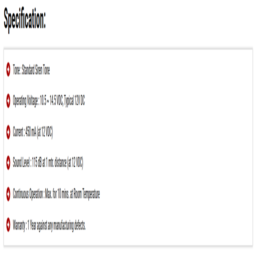 Electronic Siren 220VAC 