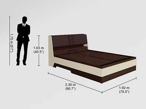 Aero King Size Engineered Wood Bed With Hydraulic Storage