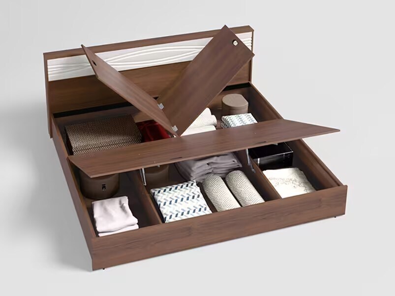 Casablanca V2 King Size Engineered Wood Bed with Half Hydraulic Storage