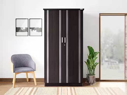 Zurina Wardrobe - Wooden 95x193x58 cm Wenge, Matte Finish, Central Lock, Adjustable Shelves