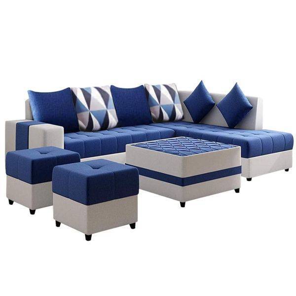 8 Seater Fabric L Shape Sofa Set with Centre Table