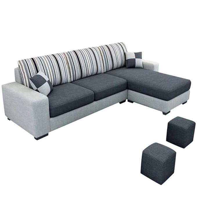 4 Seater Fabric RHS L Shape Sofa Set