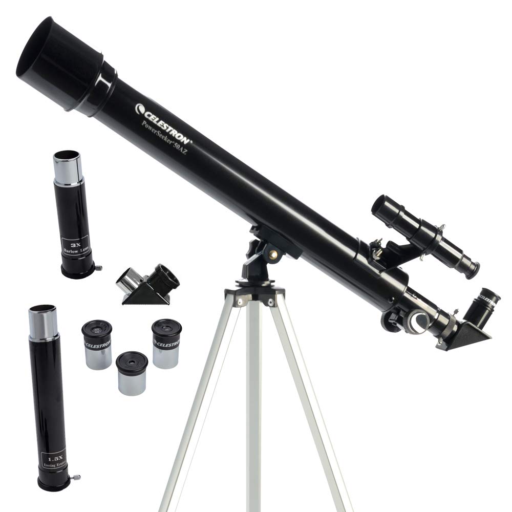 Celestron PowerSeeker 50AZ Telescope Manual Alt-Azimuth Telescope Compact & Portable, 50AZ