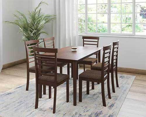6-Seater Solidwood Dining Set with 6