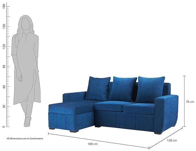 4 Seater Fabric Interchangeable L-Shape Sofa